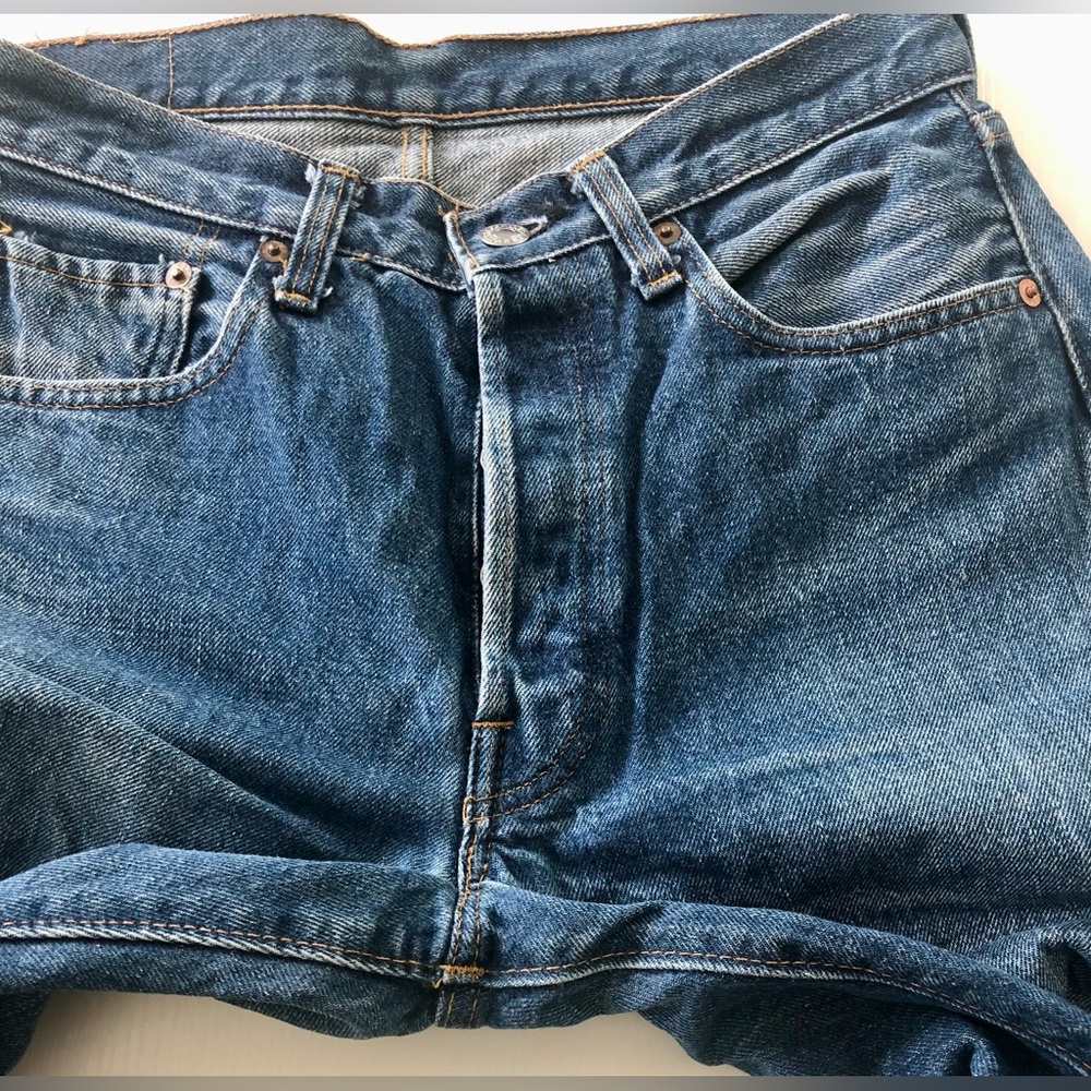 VTG 1970s Levi 501s dark denim straight leg
5 pocket front rivet 100% cot 29/29 - Picture 7 of 16